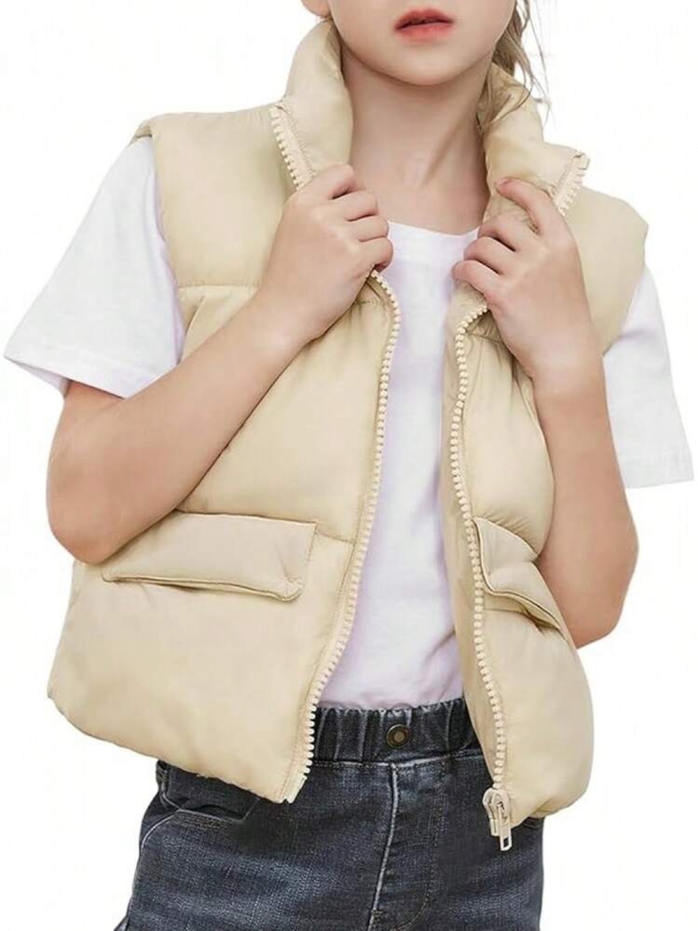 Clean girl minimalist streetwear y2k soft girl it girl puffer vest